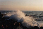 Pacific Ocean Splashes on Hawaiian Island